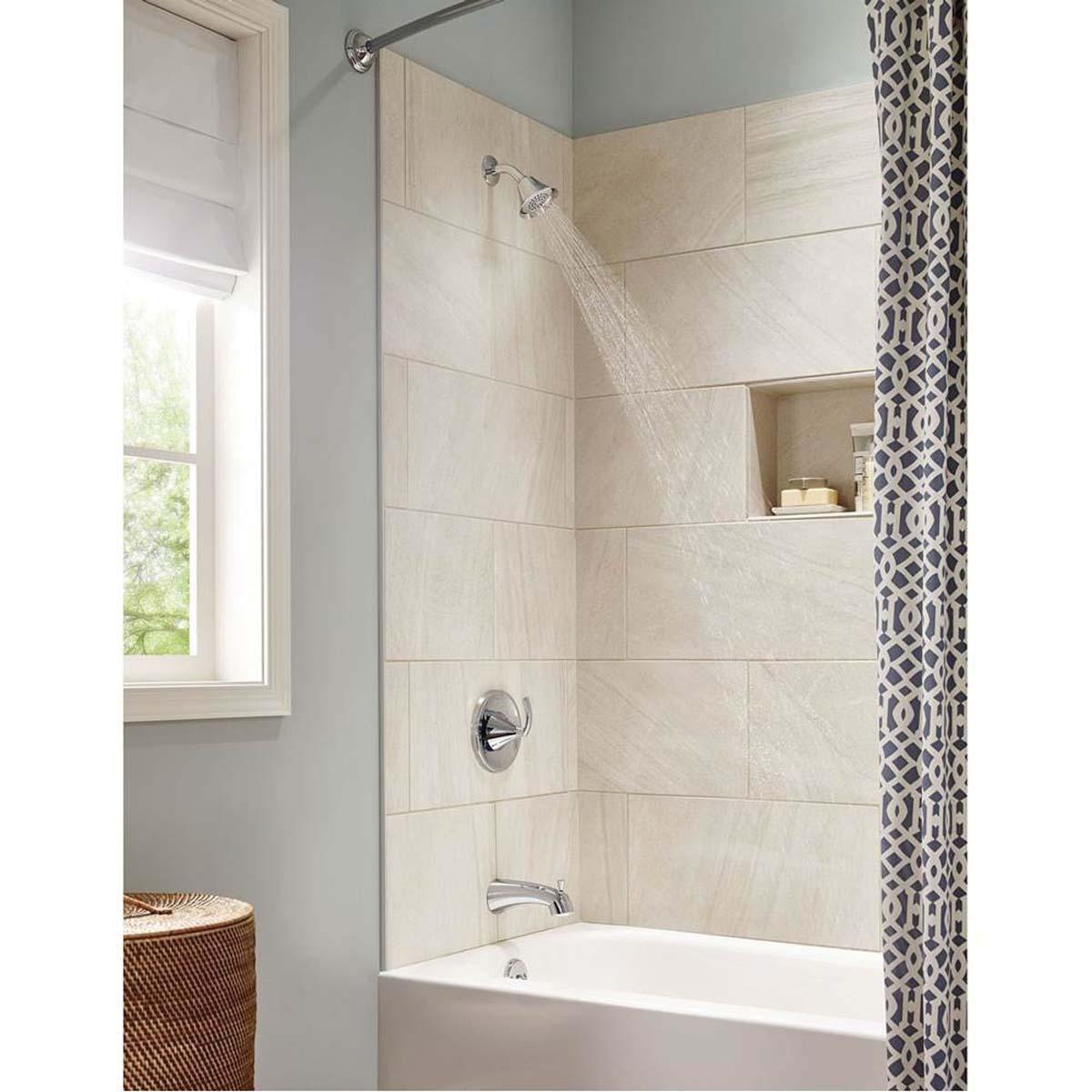 Moen® Glyde™ T2743BN Tub and Shower Trim, 1/2 in, Slip-Fit, Metal, Brushed Nickel, 1-Handle, 2.5 gpm thumbnail 2