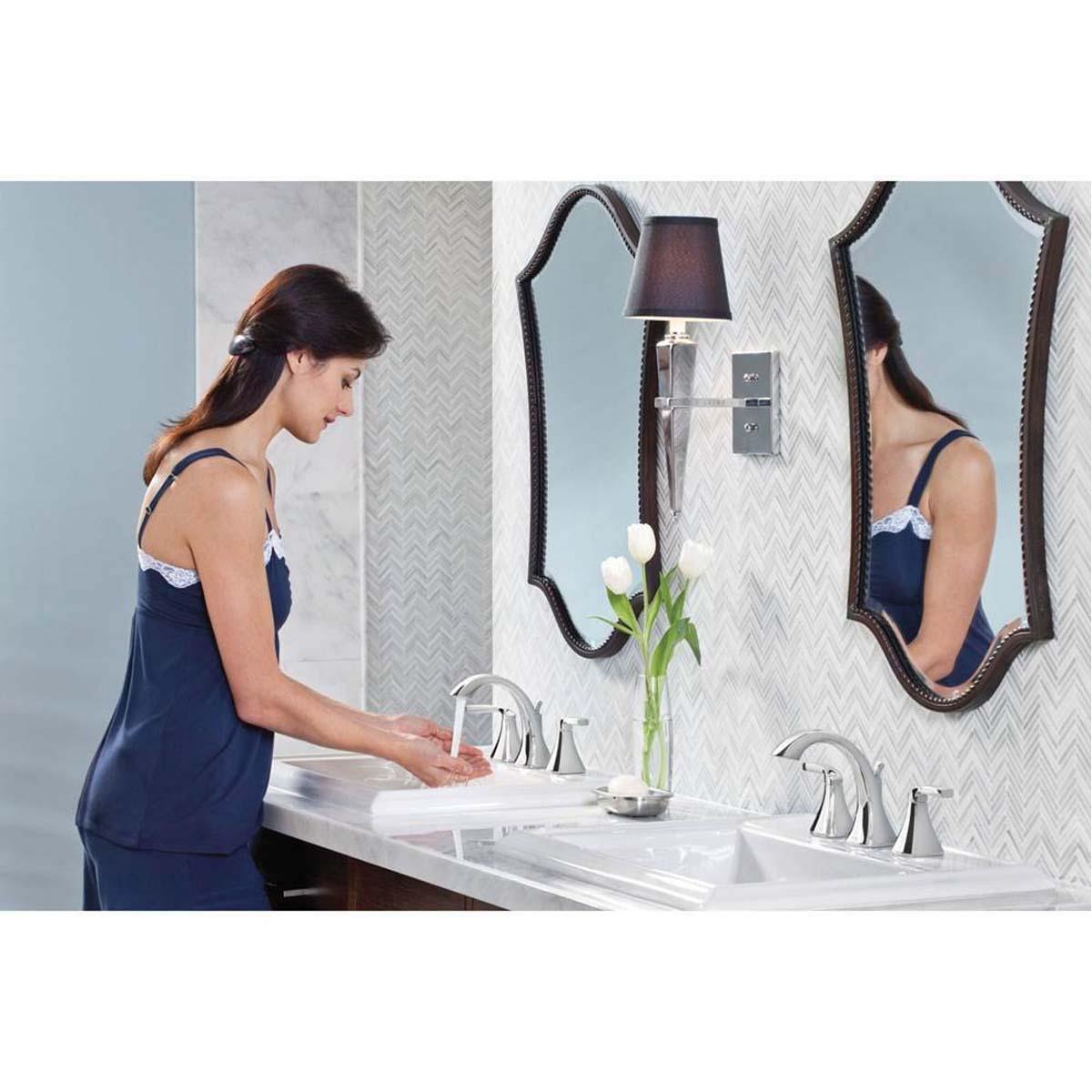 Moen® Voss™ T6905ORB Bathroom Faucet, 2-Handle, Deck, Lift and Turn, Oil-Rubbed Bronze thumbnail 3
