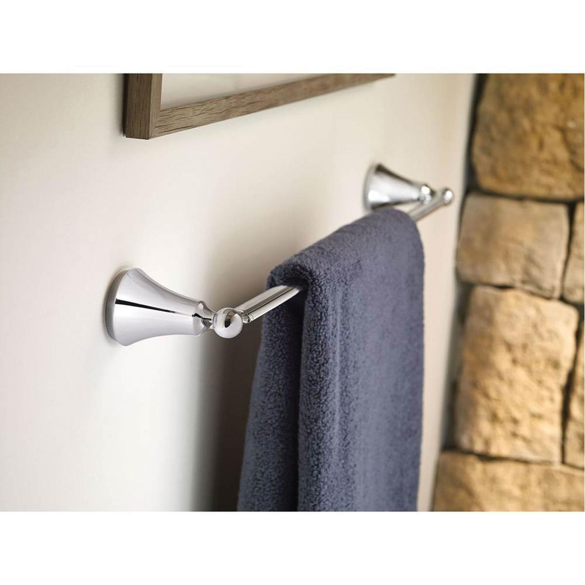 Moen® Wynford™ YB5224CH Chrome 24" towel bar, 24 in L Bar, 24.2 in OAW, Stainless Steel thumbnail 4