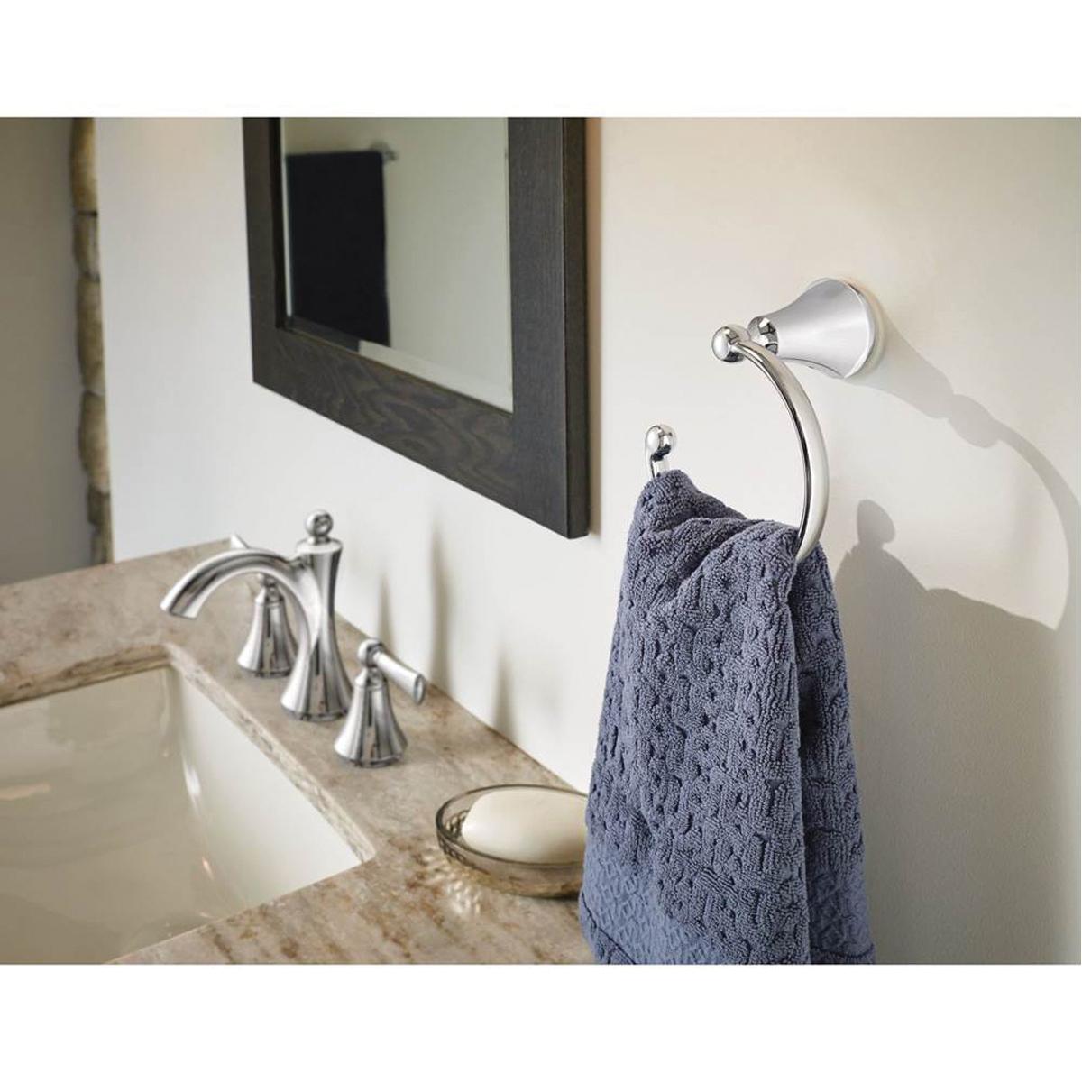Moen® Wynford™ YB5286CH Chrome towel ring, 5-11/32 in Dia Ring, 6-9/32 in OAH, 3-3/4 in OAW, Aluminum/Zinc