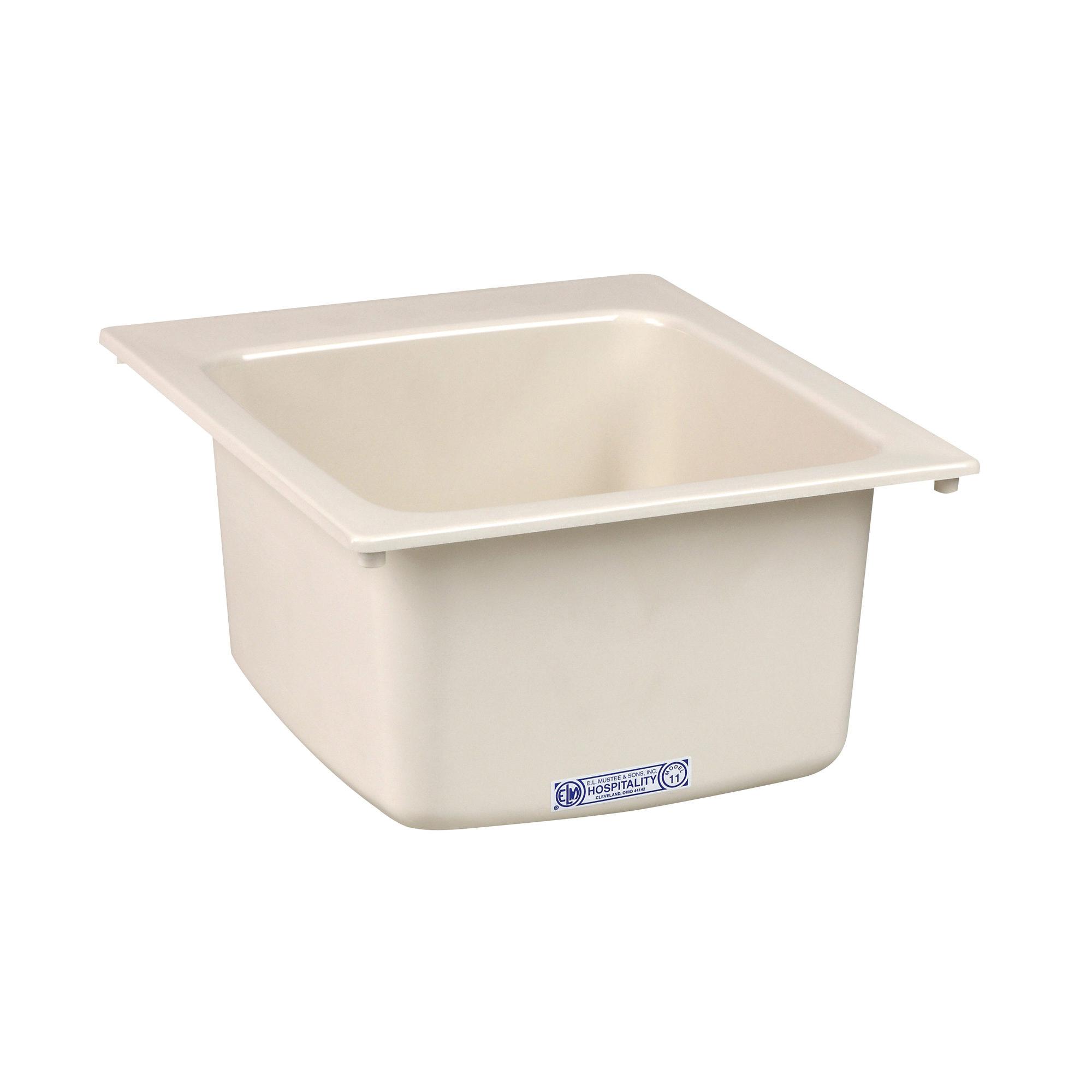 Mustee&reg; DURASTONE&reg; 11 Molded Fiberglass Self-Rimming Countertop Utility Sink, 20 inch x 17 inch x 10 inch, Biscuit