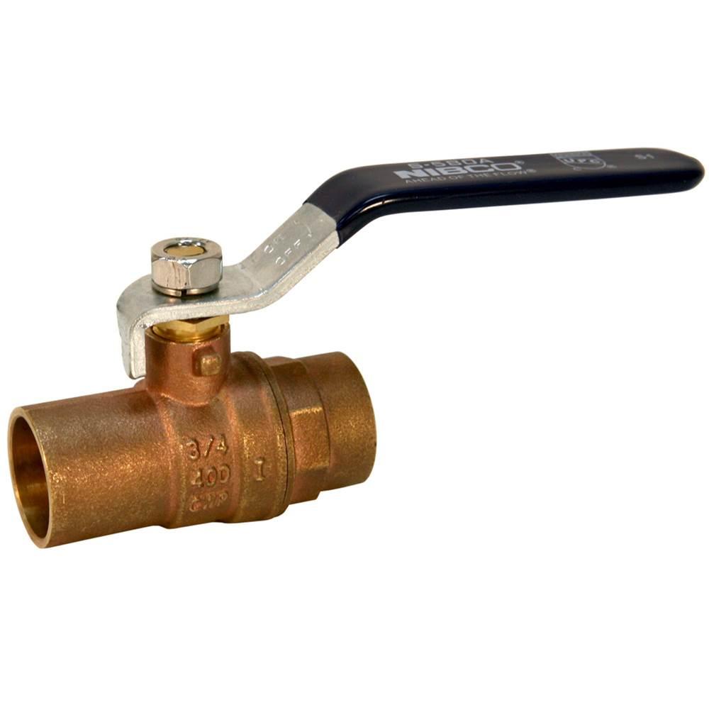 NIBCO® S-580 Standard Port Forged Brass Ball Valve, 2 inch, Solder x Solder