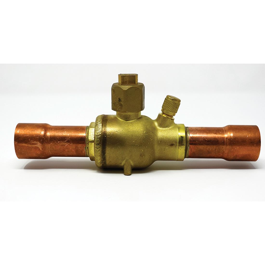 NDL® NBV02-S Refrigeration Bi-Directional Ball Valve With Schrader Valve, 1/4 in Nominal, 900 psi