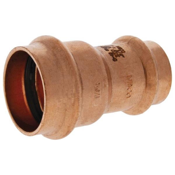 Press System 1 inch x 3/4 inch Wrot Copper Reducing Coupling, PC600-R, Press x Press thumbnail 2