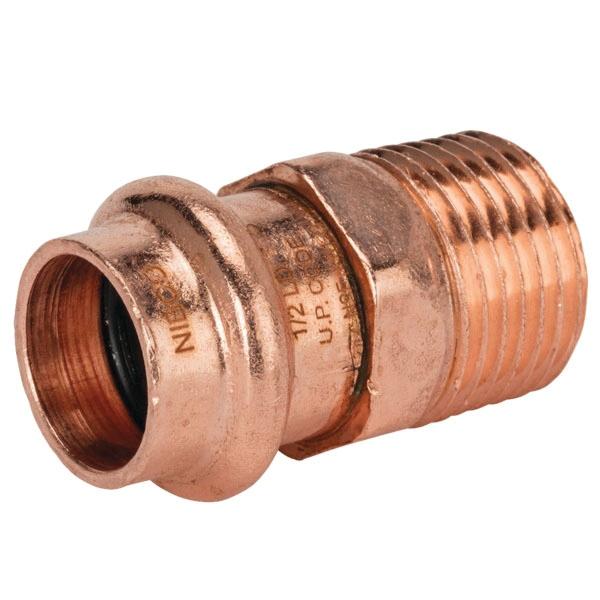 Press System 1/2 inch Wrot Copper Male Adapter, PC604, Press X MIP