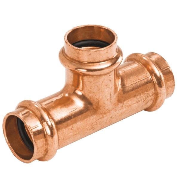Press System 3/4 inch x 1/2 inch x 3/4 inch Wrot Copper Tee, PC611, Press x Press x Press thumbnail 4