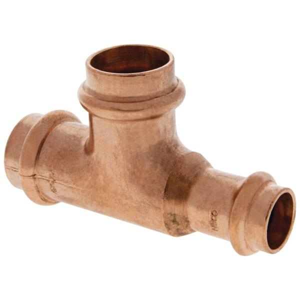Press System 3/4 inch x 1/2 inch x 3/4 inch Wrot Copper Tee, PC611, Press x Press x Press thumbnail 2