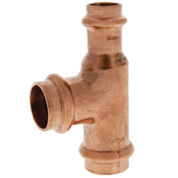 Press System 3/4 inch x 1/2 inch x 3/4 inch Wrot Copper Tee, PC611, Press x Press x Press