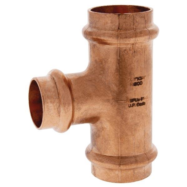 Press System 3 inch x 3 inch x 1/2 inch Wrot Copper Tee, PC611, Press x Press x Press thumbnail 3