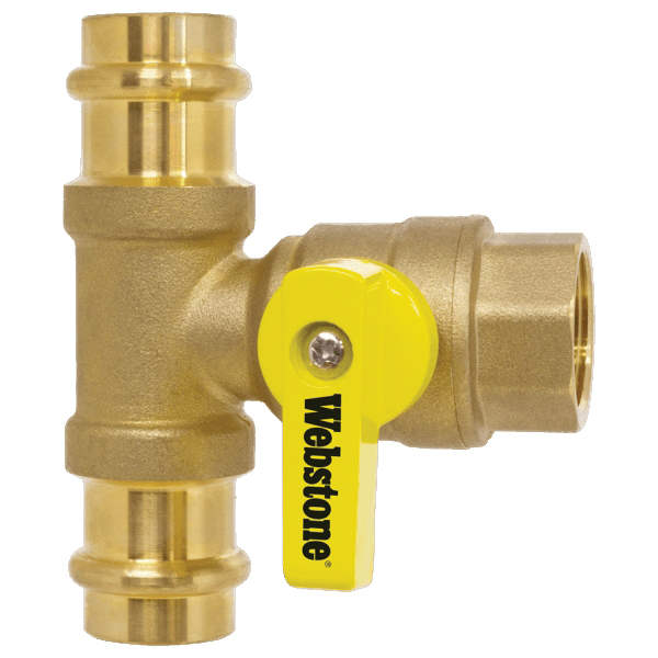 NIBCO® 1/2 inch LF Brass T-Valve Push Run x 1/4 inch OD Comp thumbnail 2