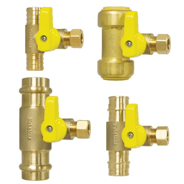 NIBCO® 1/2 inch LF Brass T-Valve Crimp Pex x 3/8 inch OD Comp thumbnail 3