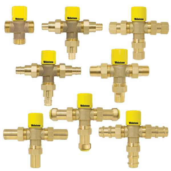NIBCO® 7120 1/2 inch PEX Crimp 0.5 gpm Lead-Free Brass Thermostatic Mixing Valve thumbnail 4