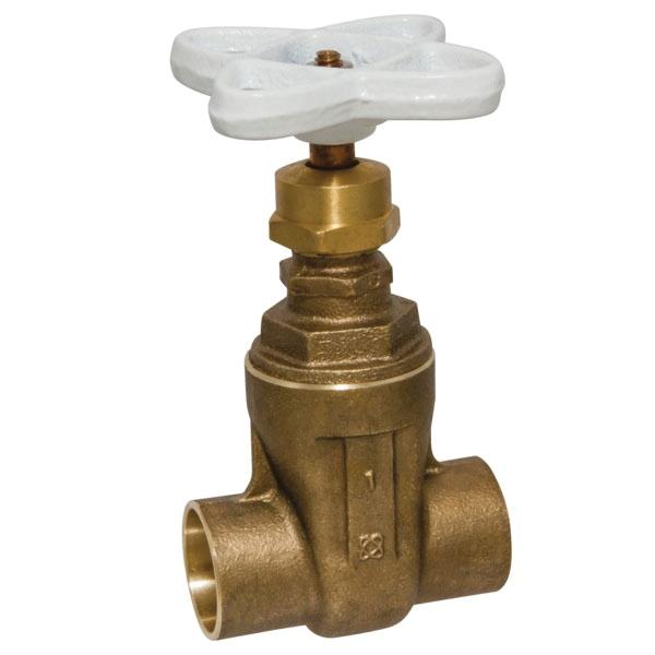 Nibco® S-113-LF Class 125 Lead Free Silicon Bronze Screw-In Bonnet Solid Wedge Gate Valve, 2 inch x 2 inch, Solder x Solder