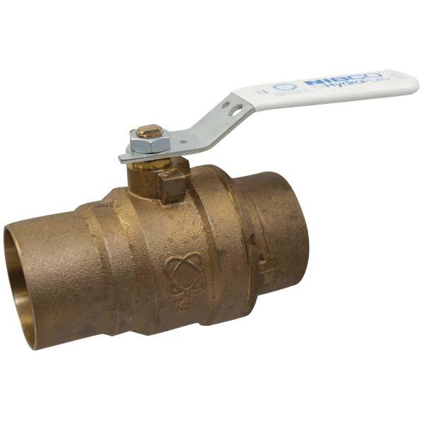 NIBCO® HydraPure® S-580-80-LF Series 1-1/2 inch Solder Lead-Free Silicon Bronze 2-Piece Conventional Port Ball Valve thumbnail 2