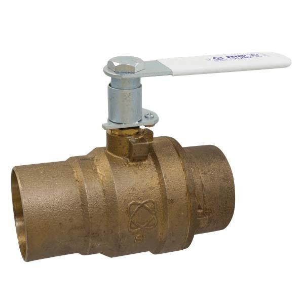NIBCO® NJ830XE S-580-80-LF Series 2-1/2 inch Solder Silicon Bronze 2-Piece Conventional Port Ball Valve thumbnail 3