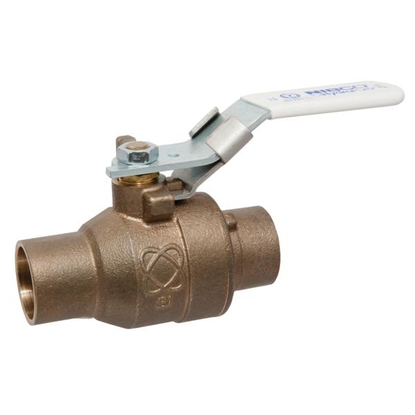 NIBCO® S-585-80-LF Full Port Silicon Bronze Ball Valve, 1 inch, Sweat x Sweat thumbnail 4