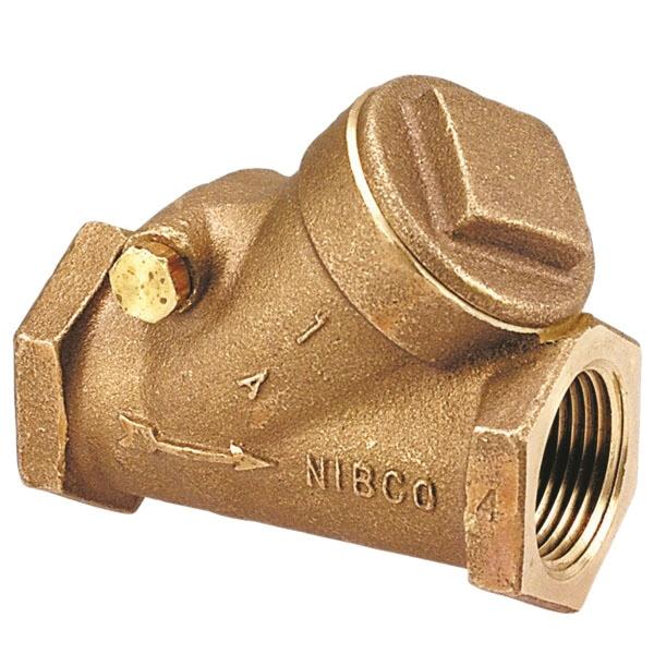 NIBCO® T-413-B Regrinding Y-Pattern Bronze Check Valve, 1 inch, NPT x NPT