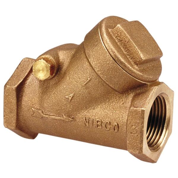 NIBCO® T-413-Y Regrinding Y-Pattern Swing Bronze Check Valve, 3/8 inch, NPT x NPT