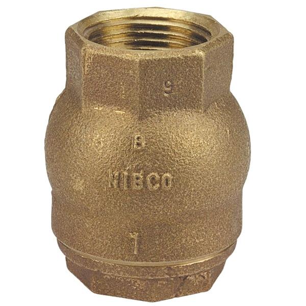 NIBCO® T-480-Y In-line Lift Bronze Alloy Check Valve, 1 inch, NPT x NPT