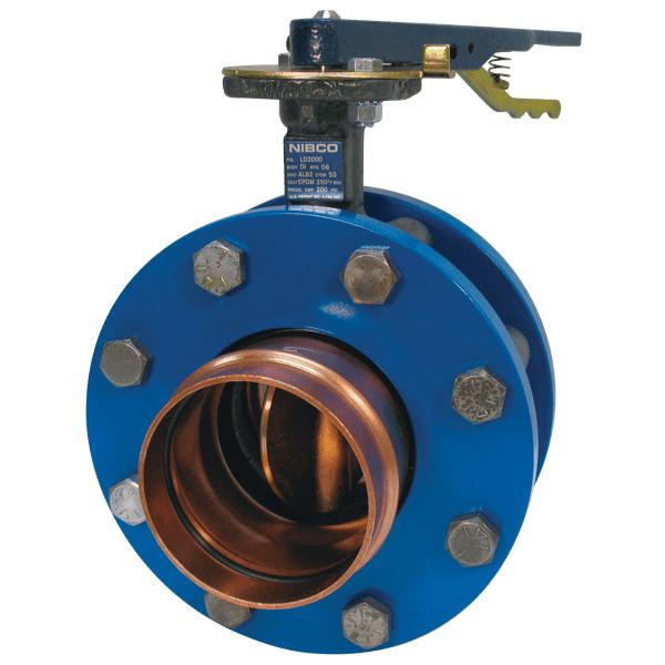 Press System 4 inch Ductile Iron Lug Style Butterfly Valve, PFD2000, Press x Female Press