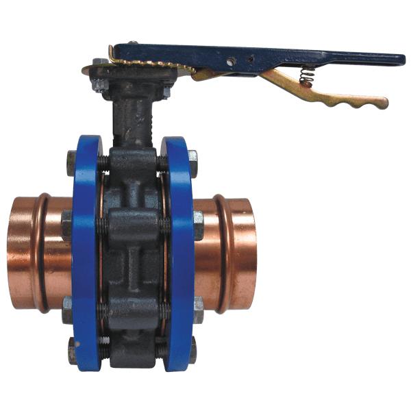 Press System 3 inch Ductile Iron Lug Style Butterfly Valve, PFD2000, Press x Female Press