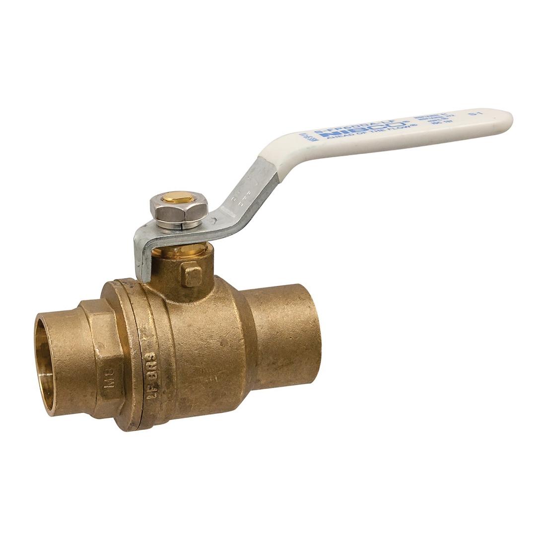NIBCO® S-FP-600A-LF Full Port Forged DZR Copper Alloy Ball Valve, 2 inch, Sweat x Sweat
