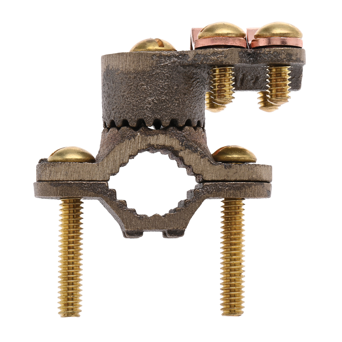NSI G-3 Silicon Bronze Heavy-Duty Ground Clamp With Wire Adapter, 8 to 4/0 AWG, 1/2 to 1 inch Pipe; 20/Carton thumbnail 3