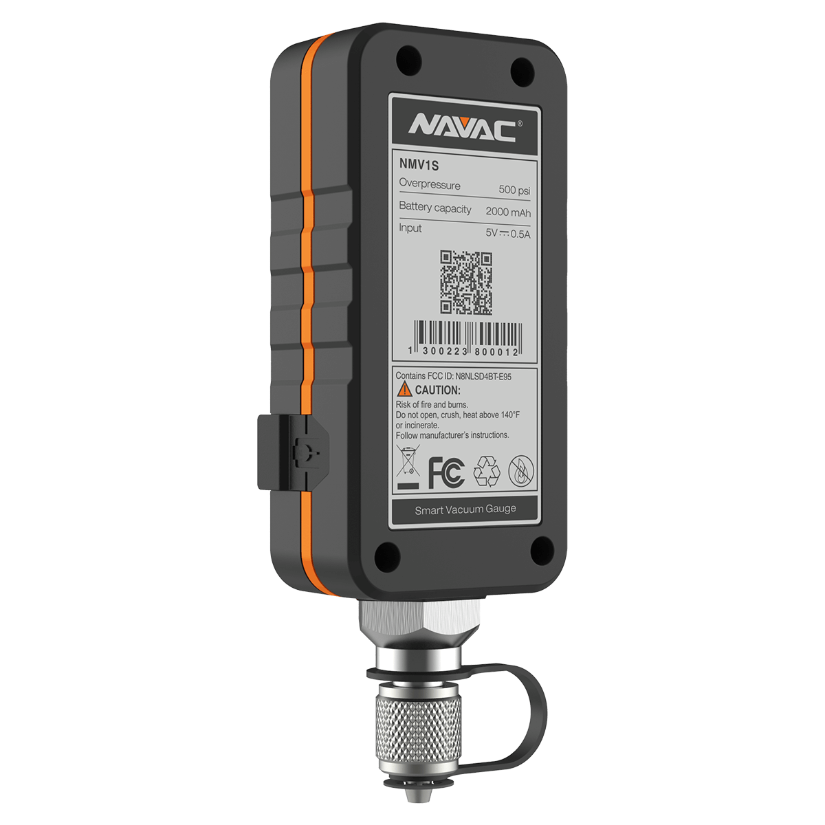 Navac NMV1S Premium Micron Vacuum Gauge, 0 to 3300 Pa, 0 to 33.3 mbar, 0 to 25 mmHg, 0 to 25000 um Measuring Range