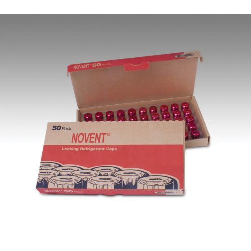 Novent&reg; NPR41050PK Tamper Resistant Locking Cap For Service Valves R410, 1/4 inch Threaded, Pink; 50 Cap/Blister Pack