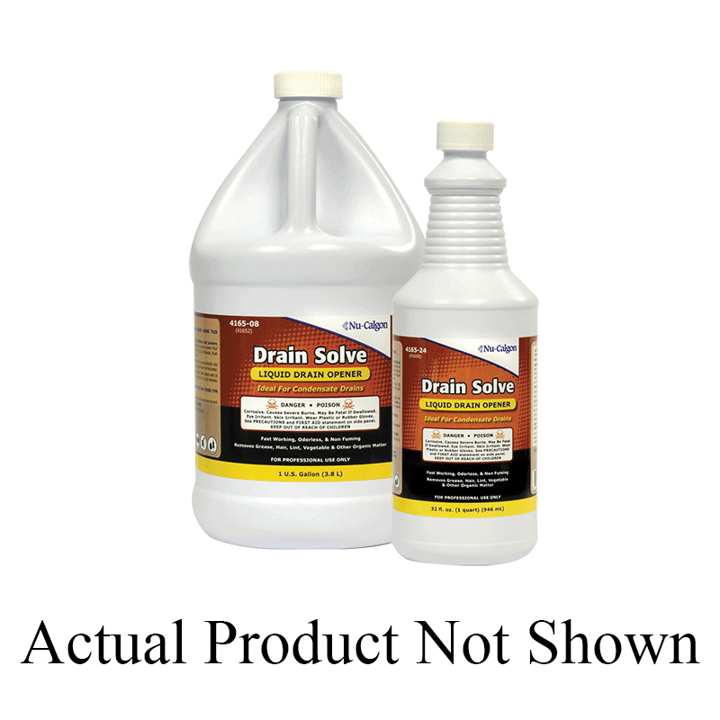 Nu-Calgon 4165-24 Drain Solve Drain Opener, 1 qt, Bottle, Liquid