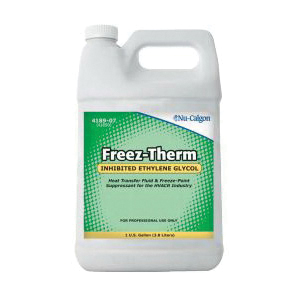 Nu-Calgon Freez-Therm® 4189-07 Heat Transfer Fluid and Antifreeze, 1 gal, Bottle, Liquid, Green/Yellow, Glycol