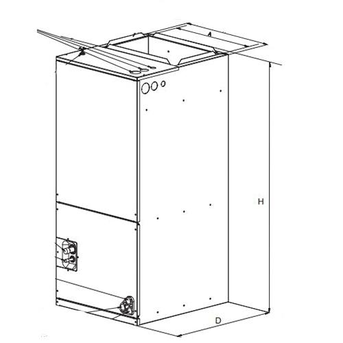OXBOX&trade; J4AH4E36A1B00A Air Handler, 36000 Btu/hr BTU, 1103 cfm, 208/230 V, 3 A, 1/2 hp, 60 Hz, 1 ph-Phase