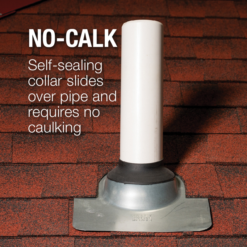 Oatey® 12956 Roof Flashing, 15 in L Base, 12 in W Base, Aluminum, Fits Vent Pipe Size: 3 to 4 in thumbnail 4