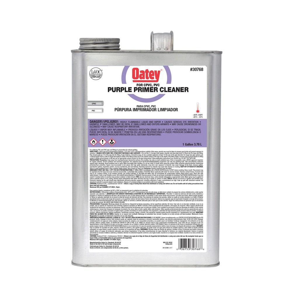 Oatey® 30768 PVC/CPVC Pipe Primer/Cleaner, 1 gal, Purple; 6/Pack