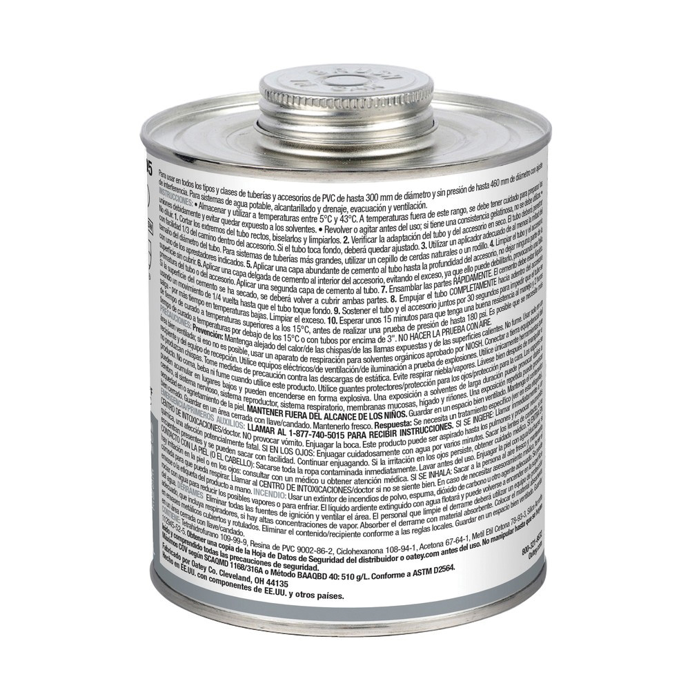 Oatey® 31105 Heavy Duty PVC Cement, 32 oz Cartridge, Gray