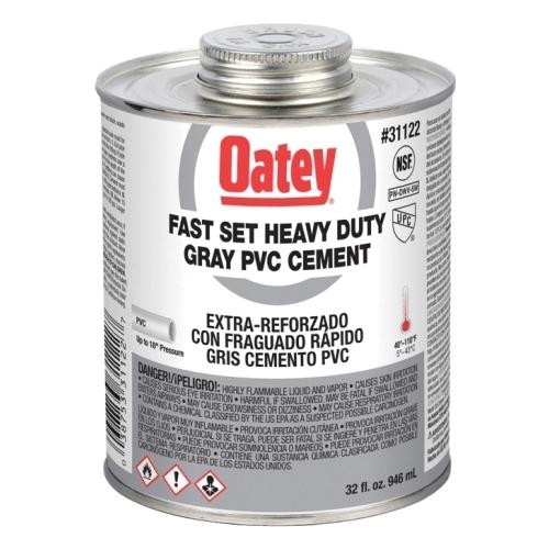 Oatey® 31122 Heavy-Duty Fast Set PVC Cement, 32 oz, Gray thumbnail 4