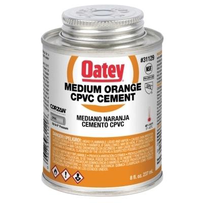 Oatey® 31129 Cement, 8 oz, Can, Liquid, Orange, Solvent, 2 hr Curing thumbnail 2