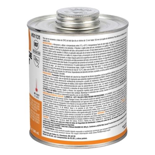 Corzan® 31131 Medium Bodied CPVC Cement, 32 oz Cartridge, Orange