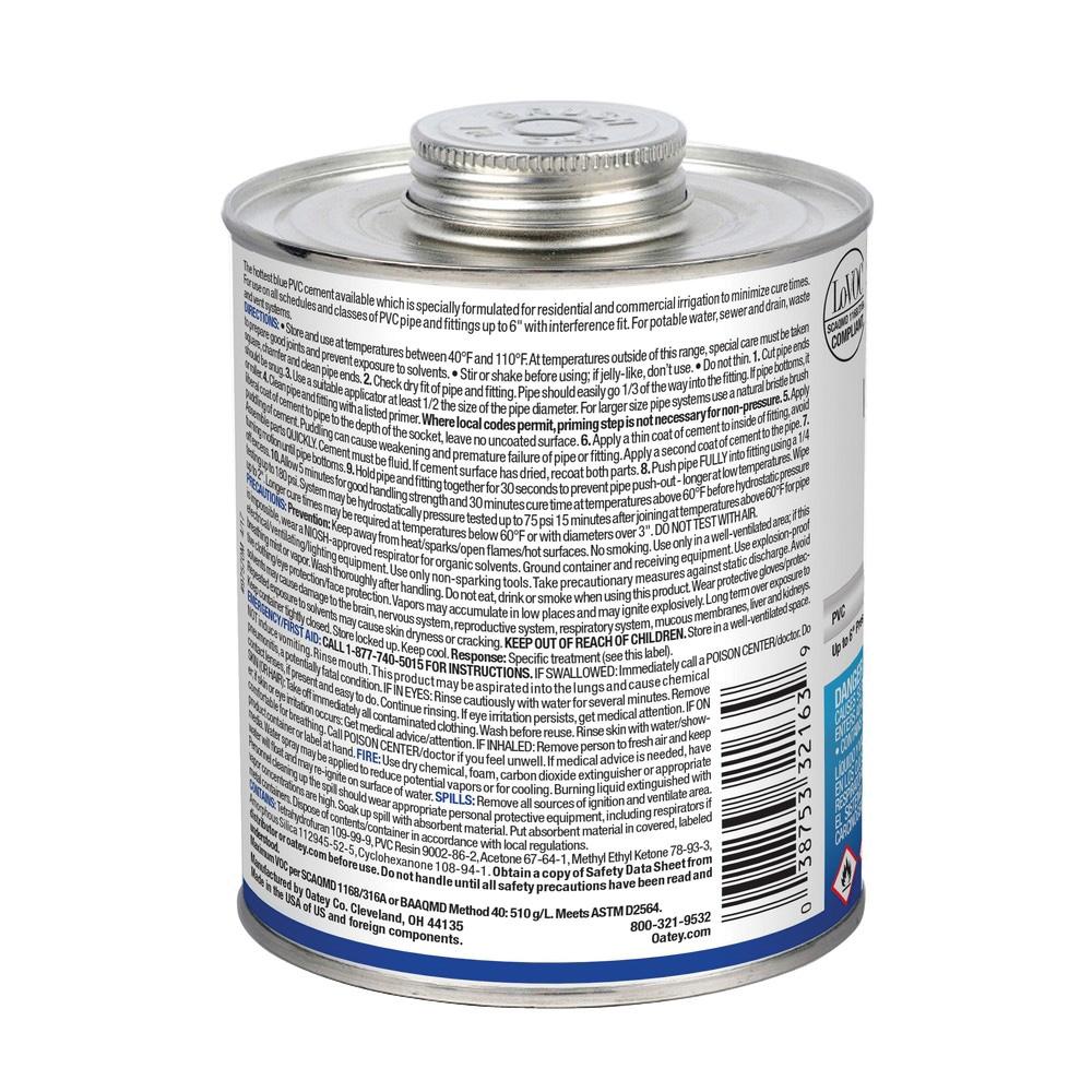 Oatey® 32163 Solvent Cement, 1 qt, Can, Liquid, Blue