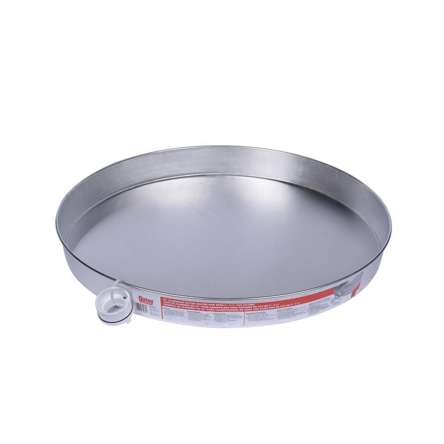 Harvey 34082 Aluminum Water Heater Pan With 1-1/2 inch PVC Fitting, 22 inch I.D. x 23 inch O.D.; 6/Pack