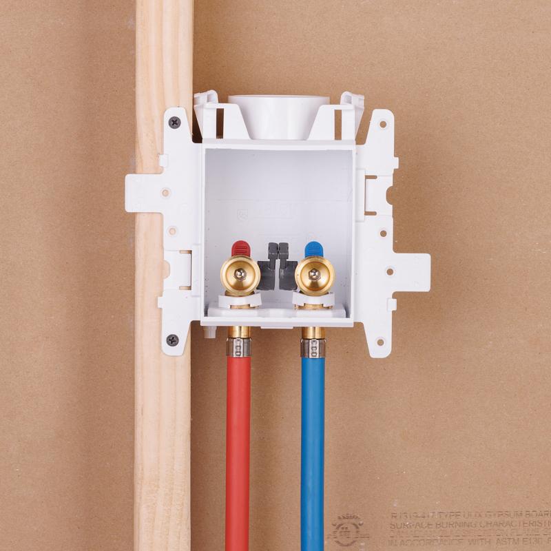 Oatey® MODA 3/4 inch PEX PVC Outlet Box C37700 Forged Brass Valve Single Outlet Box, White thumbnail 3