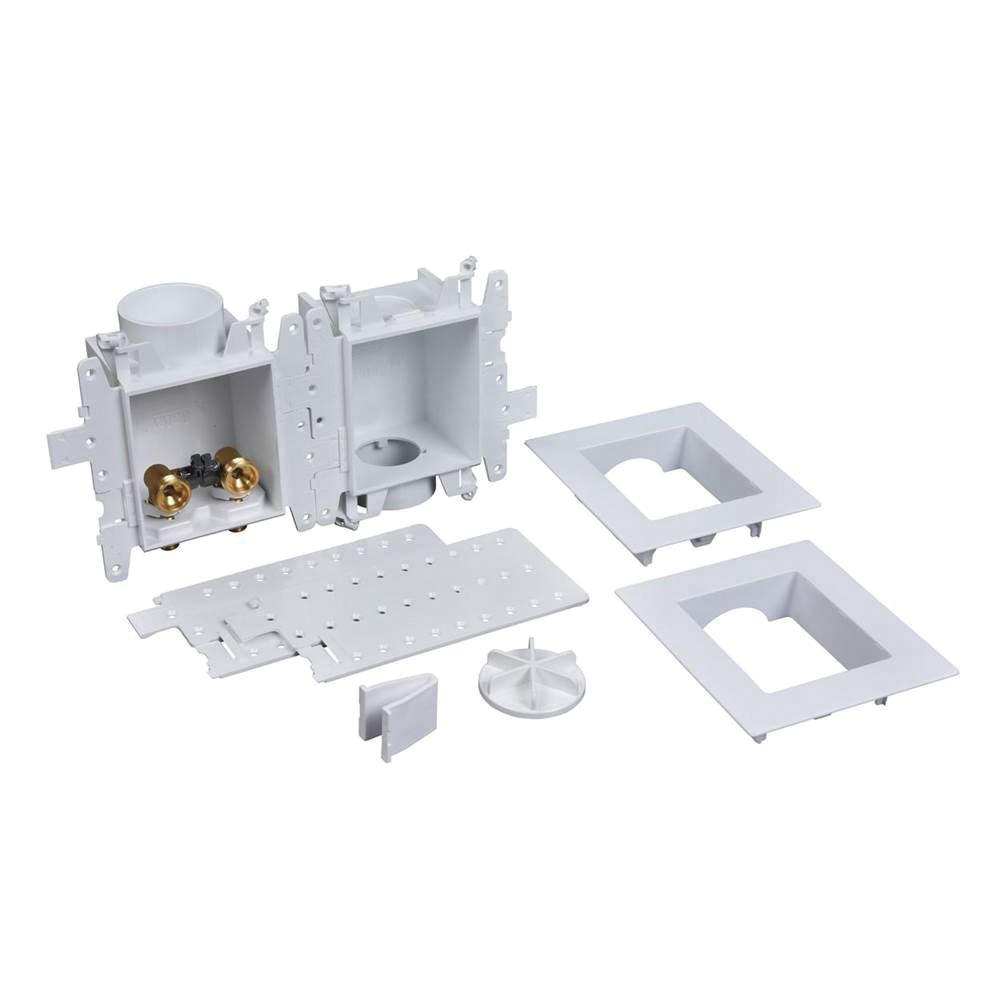 Oatey® Moda™ 37605 Washing Machine Outlet Box, PEX, Brass/PVC, 4.85 in H x 14.13 in W x 3.38 in D