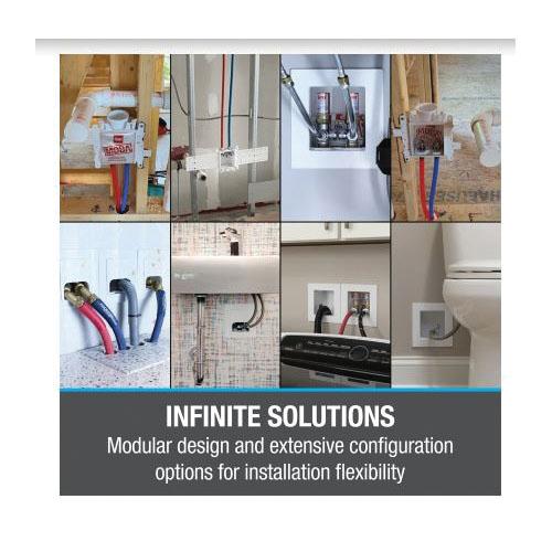 Oatey® MODA® Series 37689 Ice Maker Supply Bo, 1/4 in, PEX, 8 in W Bo, 3.38 in D Bo, 4.85 in H Bo, PVC Box