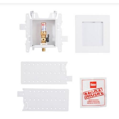 Oatey® MODA® 37691 Ice Maker Supply Box With Hammer Arrester, PEX, 1/4 in Valve, Quarter-Turn Valve, 8 in W Box