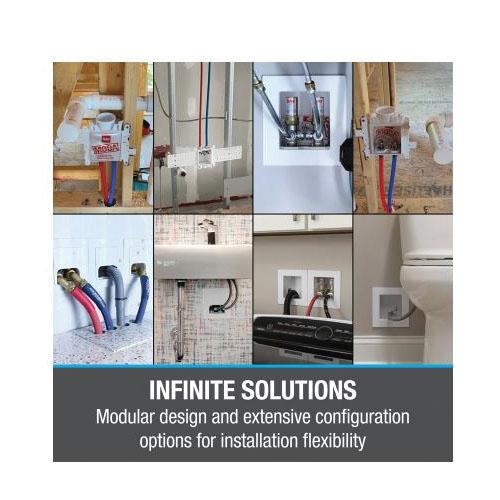 Oatey® MODA® 37899 Toilet and Dishwasher Supply Bo, 3/8 in, PEX, 8 in W Bo, 3.38 in D Bo, 4.85 in H Box thumbnail 3