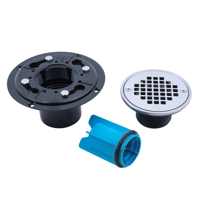 Oatey® 130 Series 2 inch/3 inch Solvent Weld Round ABS Low-Profile Shower Drain, Polished Stainless Steel; 12/Carton