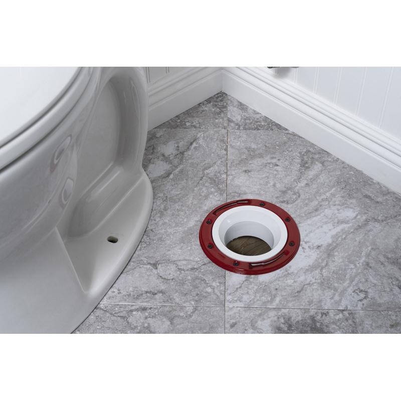 Oatey® 43513 Level Fit Closet Flange, 3 x 4 in Pipe, Hub, 7 in OD, PVC, White, 2.3 in L