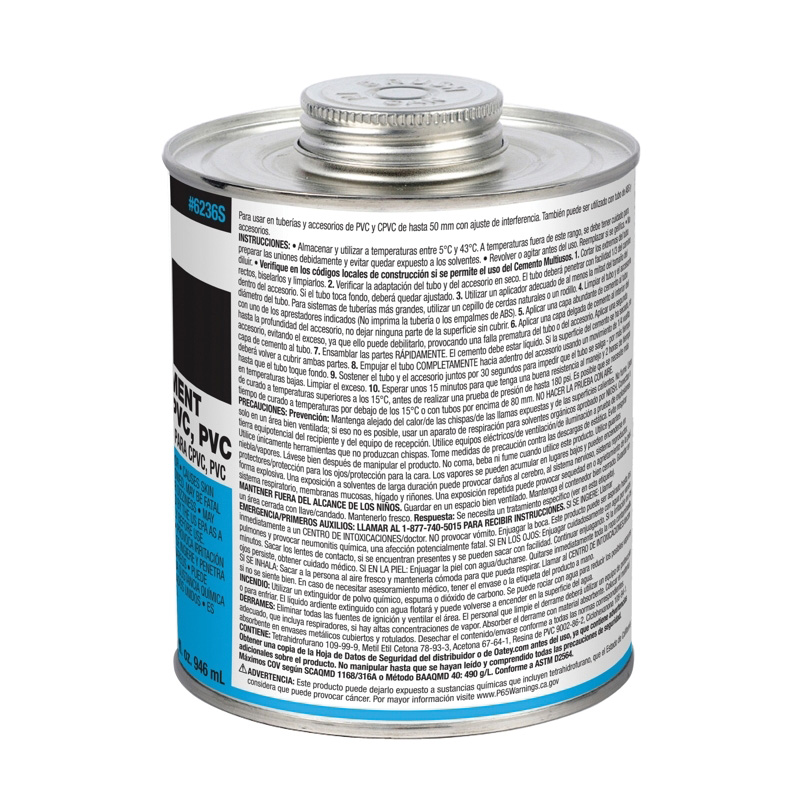 Oatey® Uniweld® 6200 Series 6236S Multi-Purpose Cement, 32 oz, Can, Liquid, Clear, Solvent, 2 hr Curing