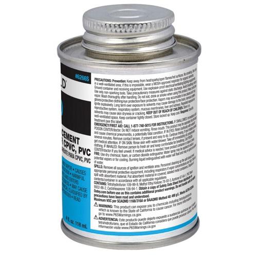 Oatey® Uniweld® 6200 Series 6266S Multi-Purpose Cement, 4 oz, Can, Liquid, Clear, Solvent, 2 hr Curing