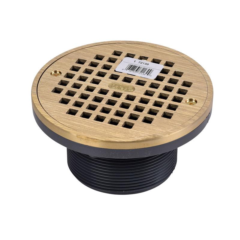 Oatey® PVC Adjustable Round Grate with Barrel and Ring, 6 inch, Brass thumbnail 2